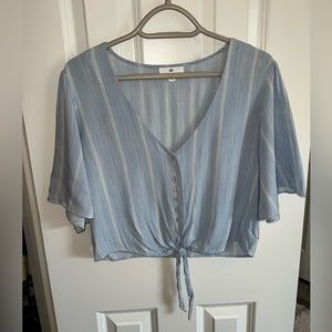 BP linen blue and white top